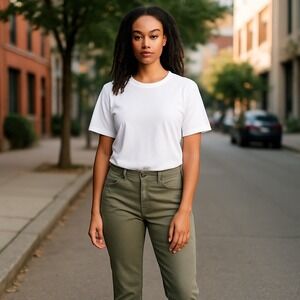 Torrid Crop Bombshell Skinny Jeans‎ Super Soft Stretch Light Olive Size 10